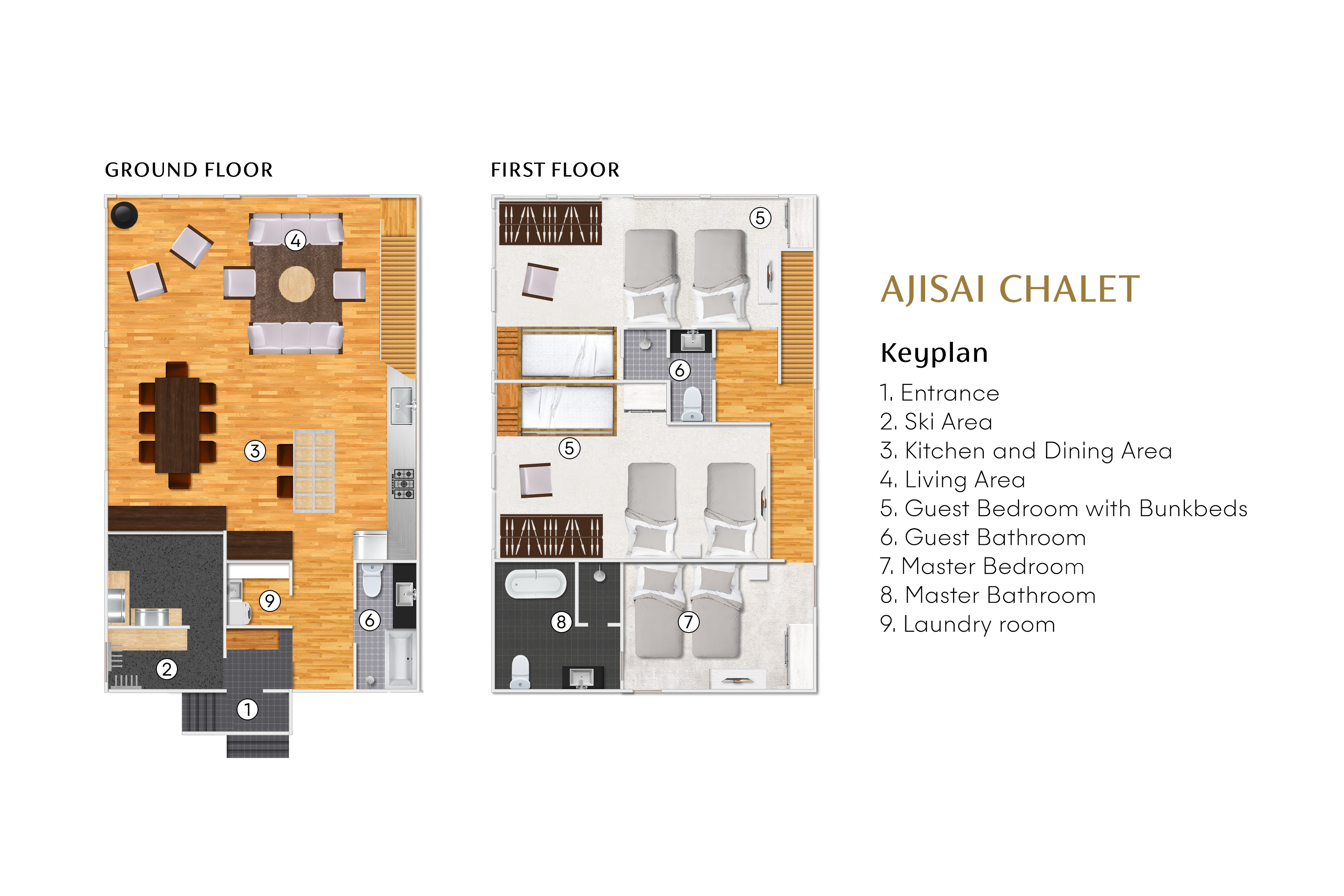 Ajisai Chalet - Villa Layout