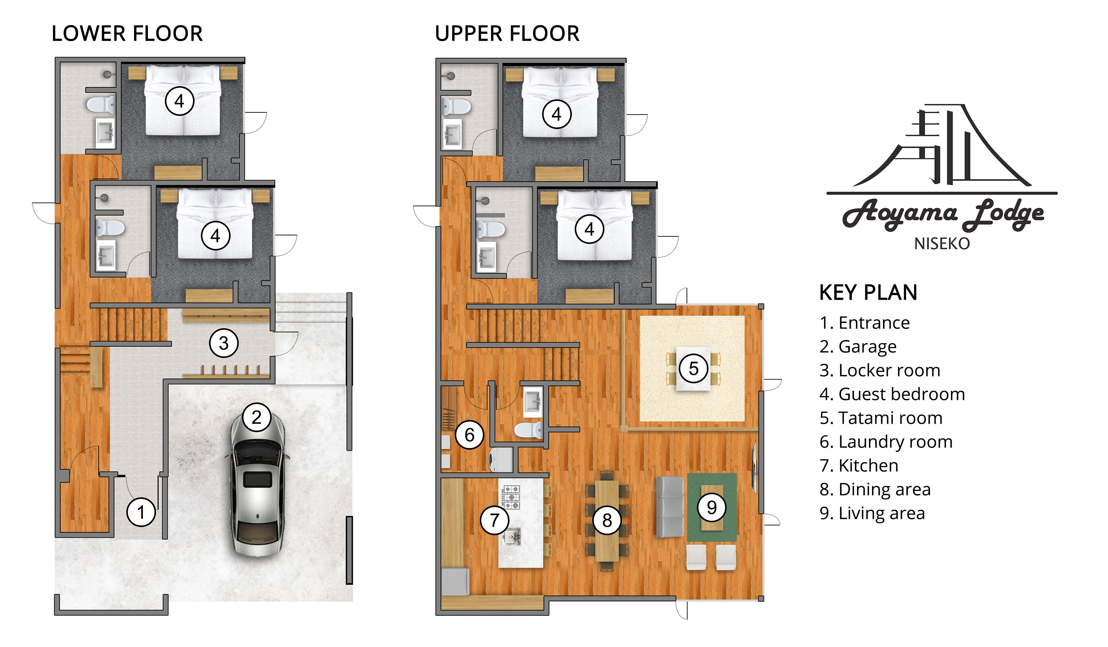 Aoyama Lodge - Villa Layout