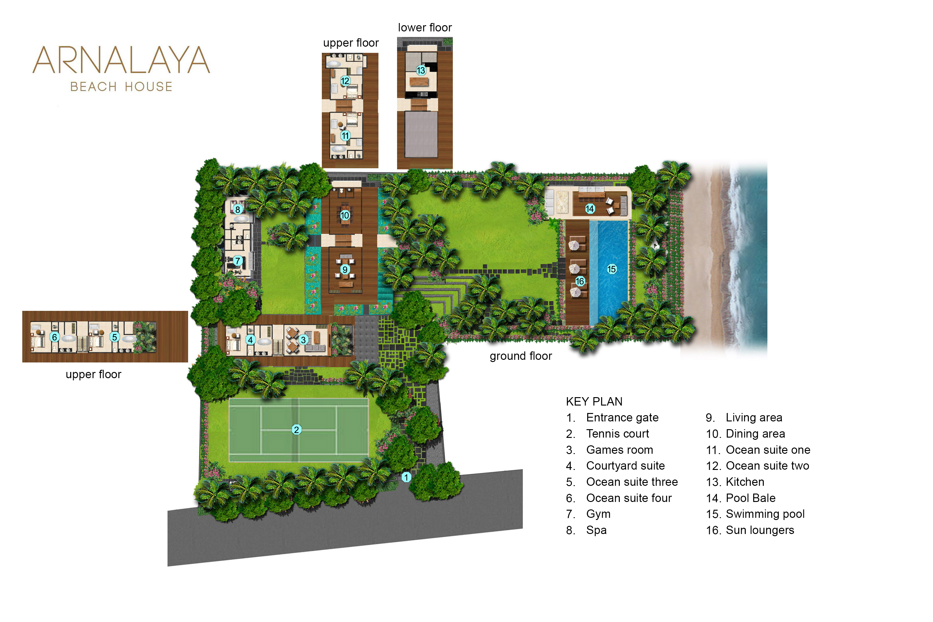 Arnalaya Beach House - Villa Layout