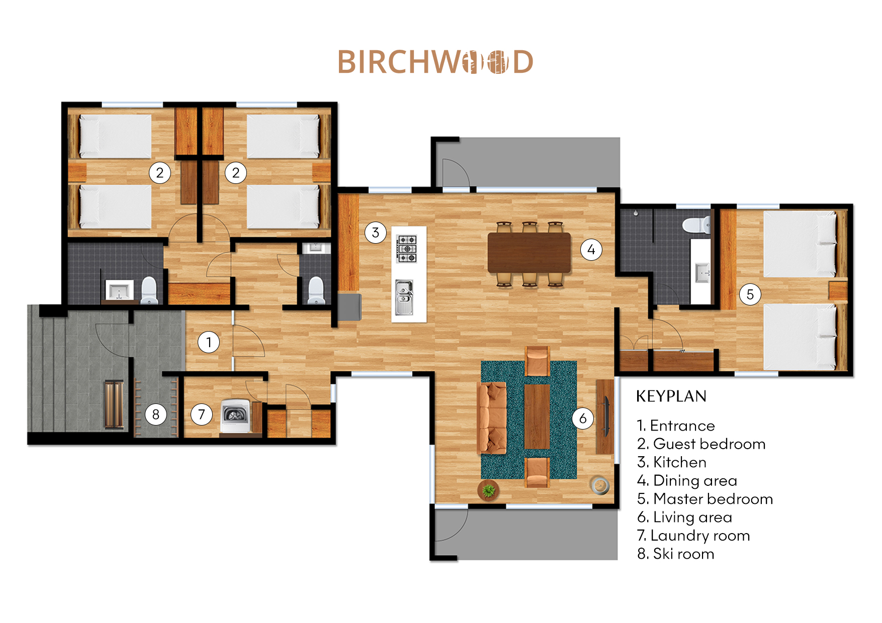 Birchwood Chalet - Villa Layout