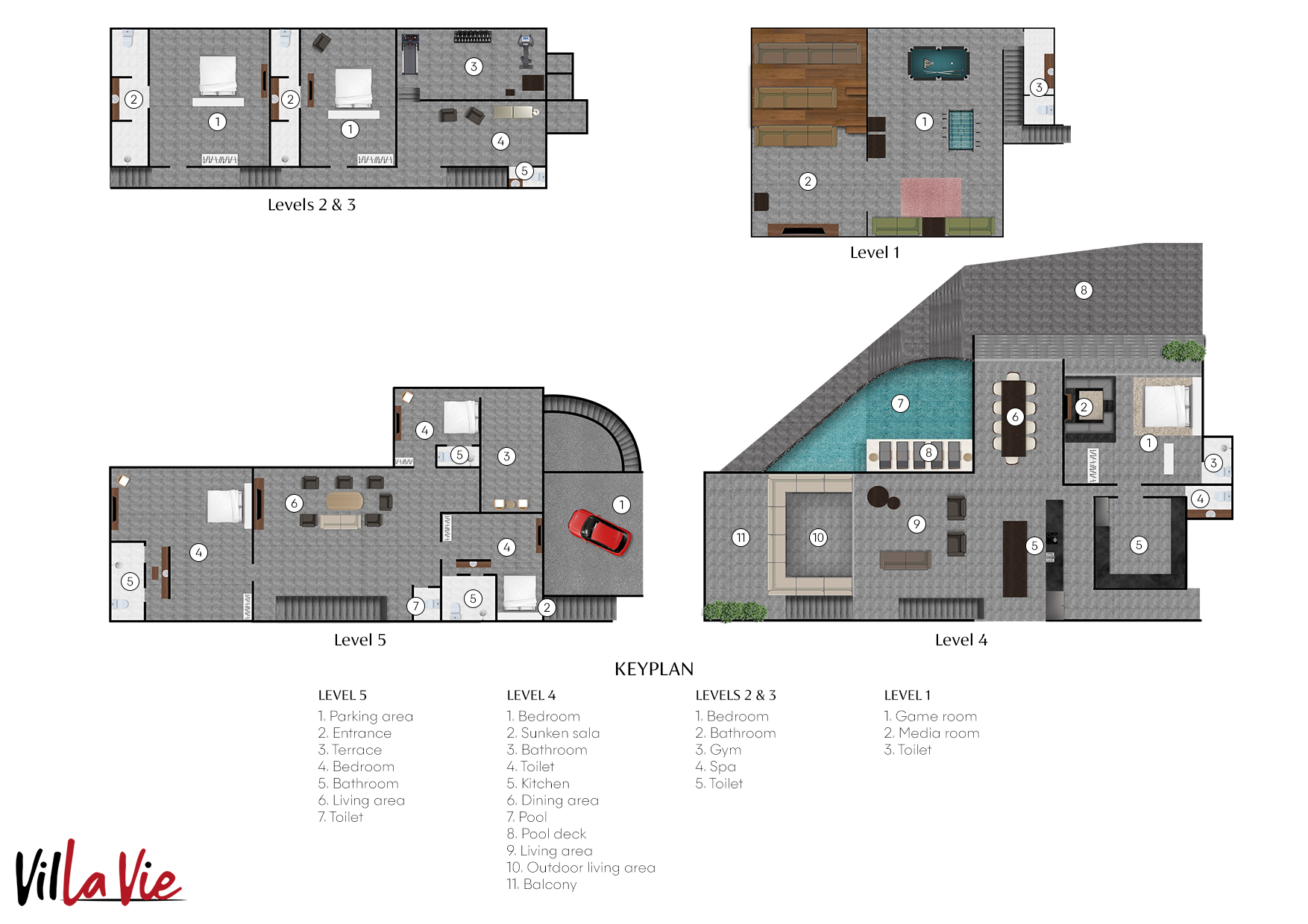 Golden Lotus Villas - Villa Vie - Villa Layout
