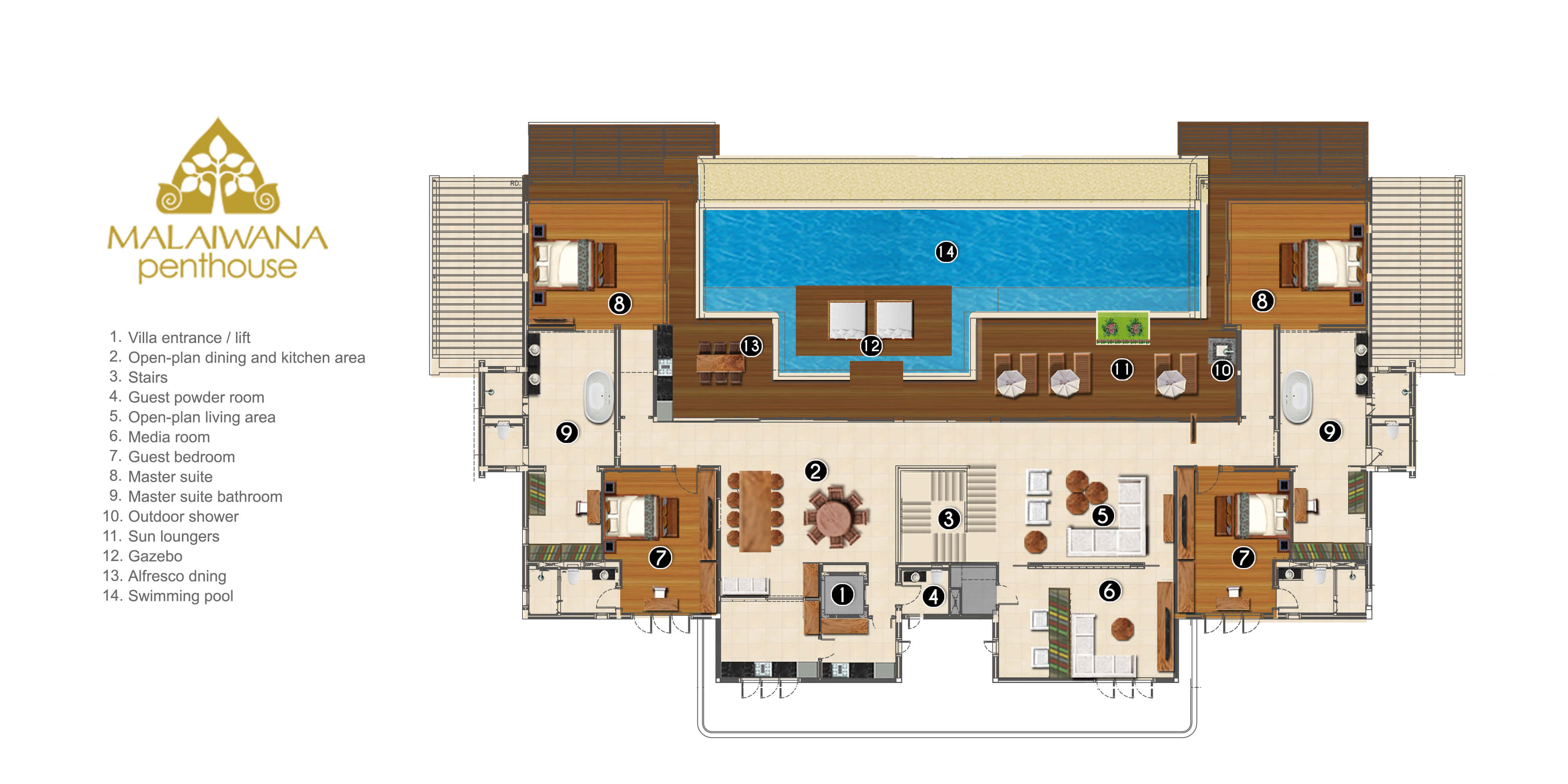 Malaiwana Residences - Penthouse - Villa Layout