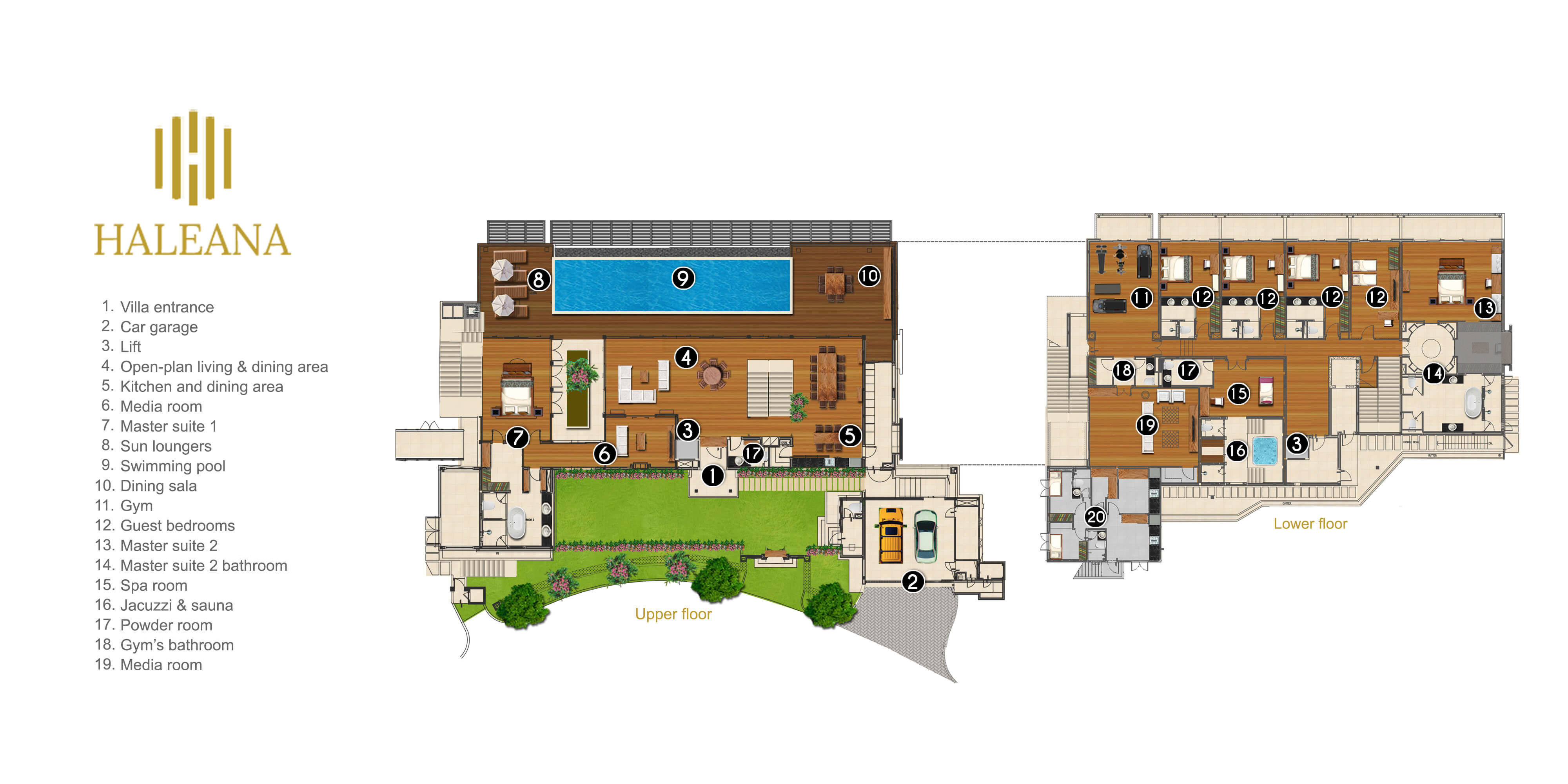 Malaiwana - Villa Haleana - Villa Layout