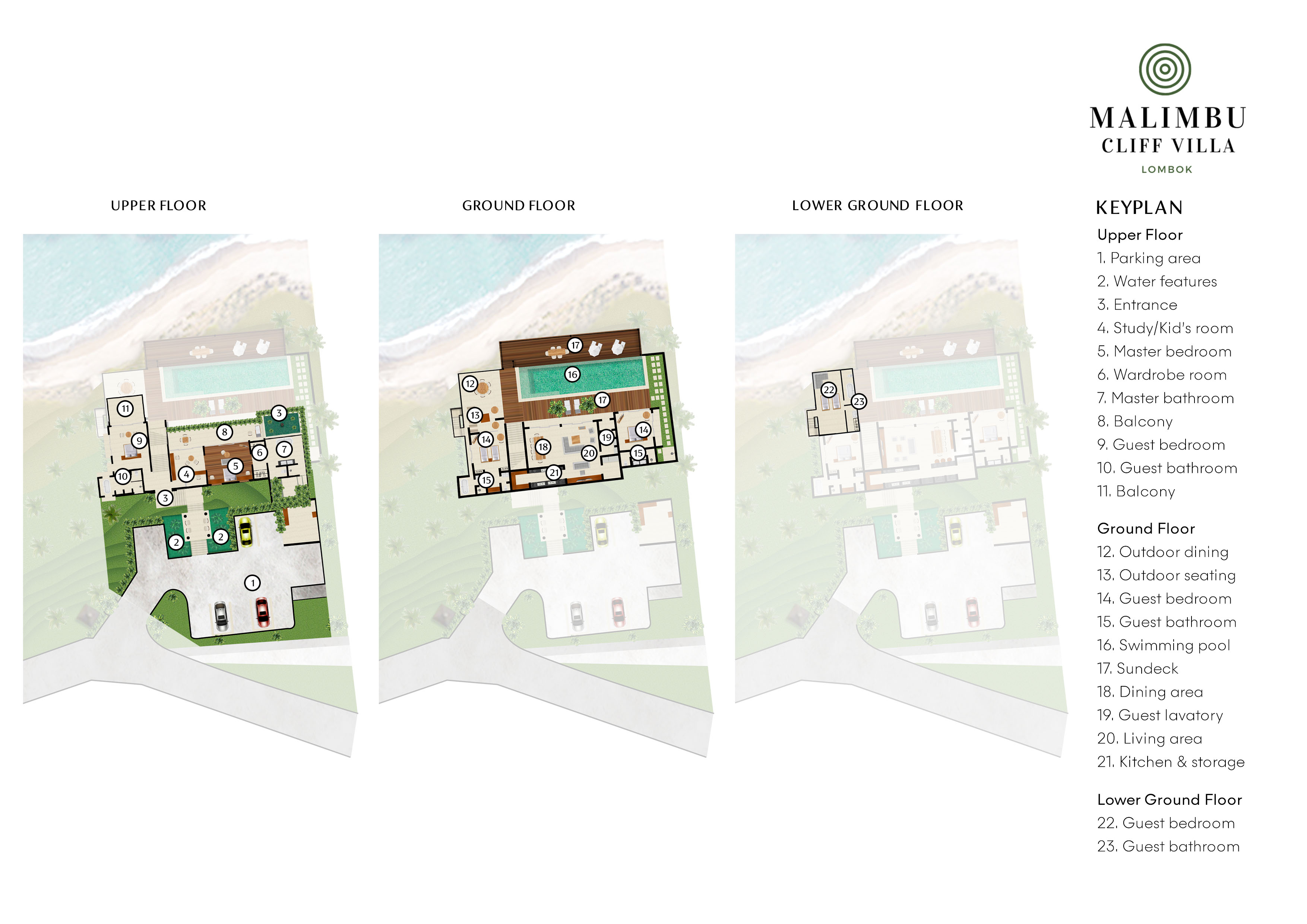 Malimbu Cliff Villa - Villa Layout