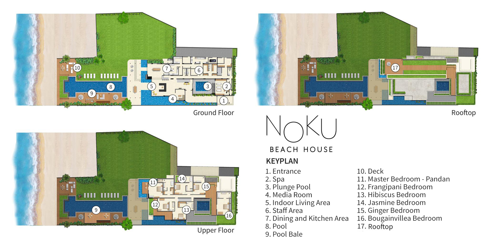 Noku Beach House - Villa Layout