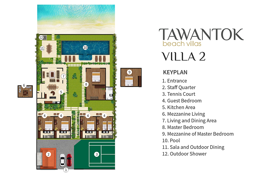 Tawantok Beach Villas - Villa 2 - Villa Layout