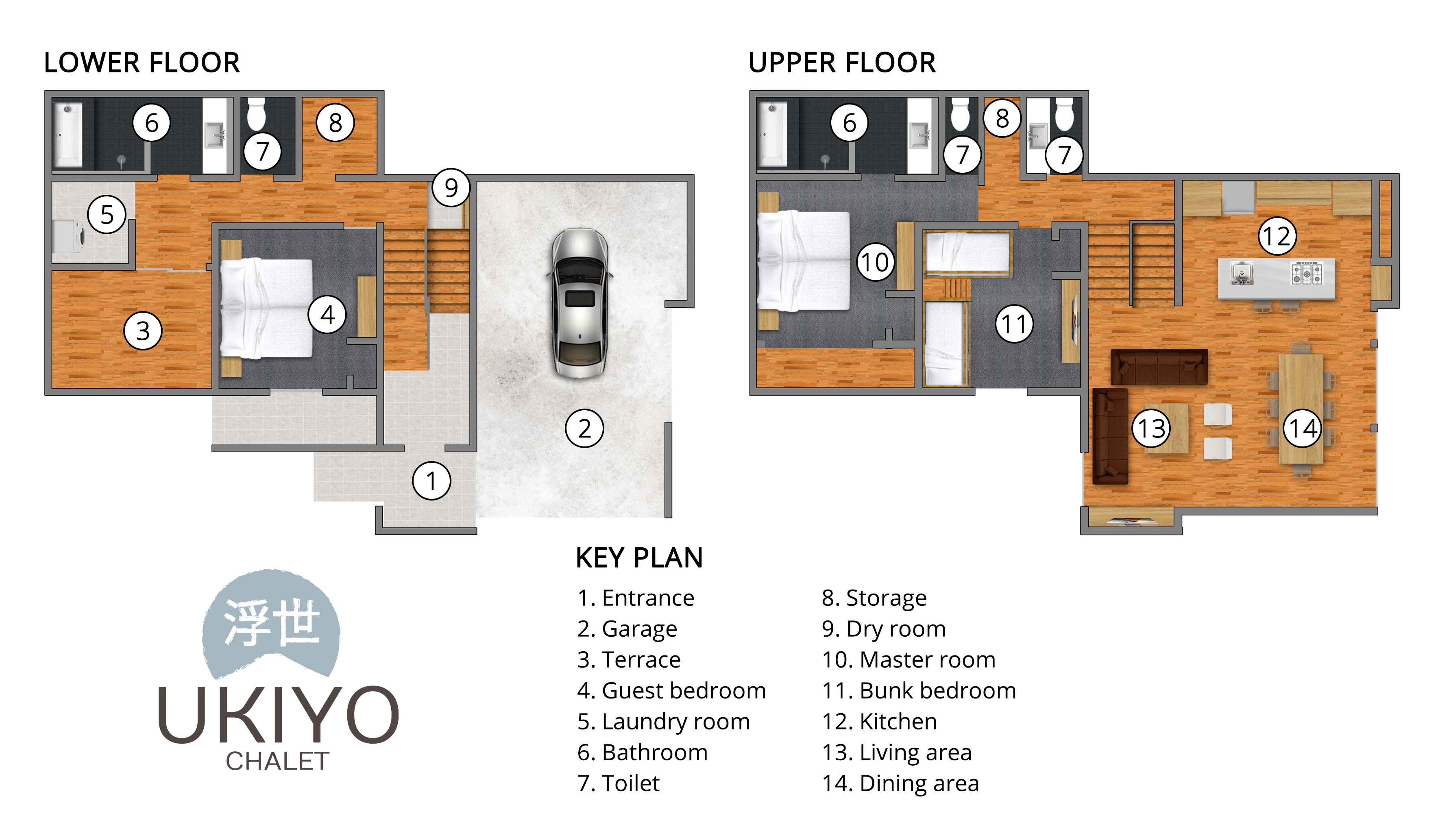 Ukiyo Chalet - Villa Layout